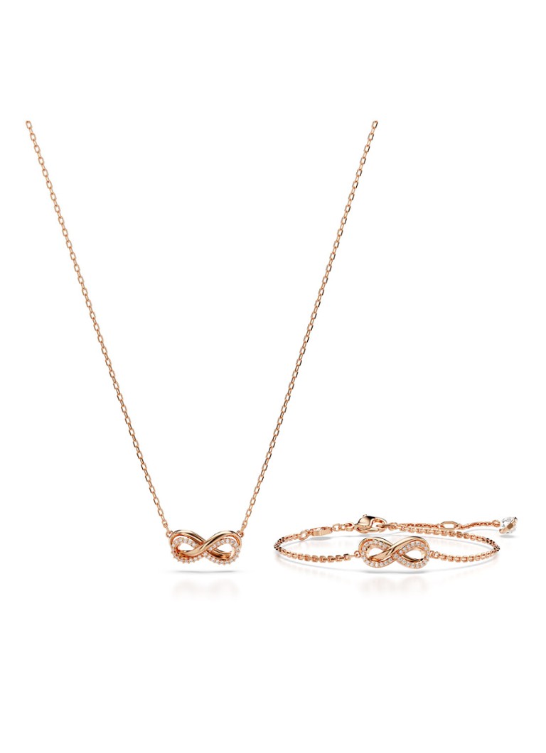 Swarovski Hyperbola set of necklace and bracelet gold-plated