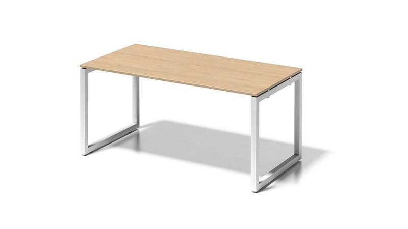 Cito Schreibtisch, 740 mm höhenfixes O-Gestell, H 19 x B 1600 x T 800 mm, Dekor ahorn, Gestell verkehrsweiß
