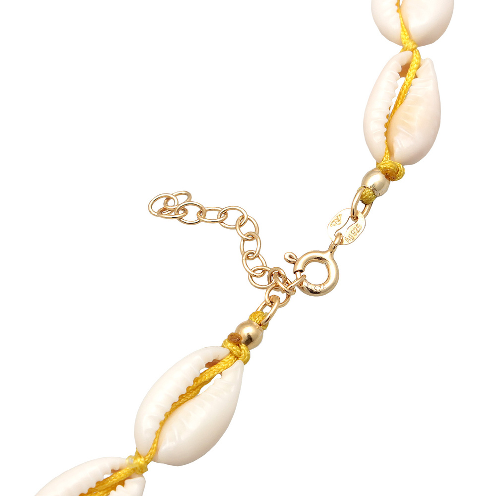Elli Elli Collier Femmes Choker tendance plage avec coquillages cauris en argent sterl collier