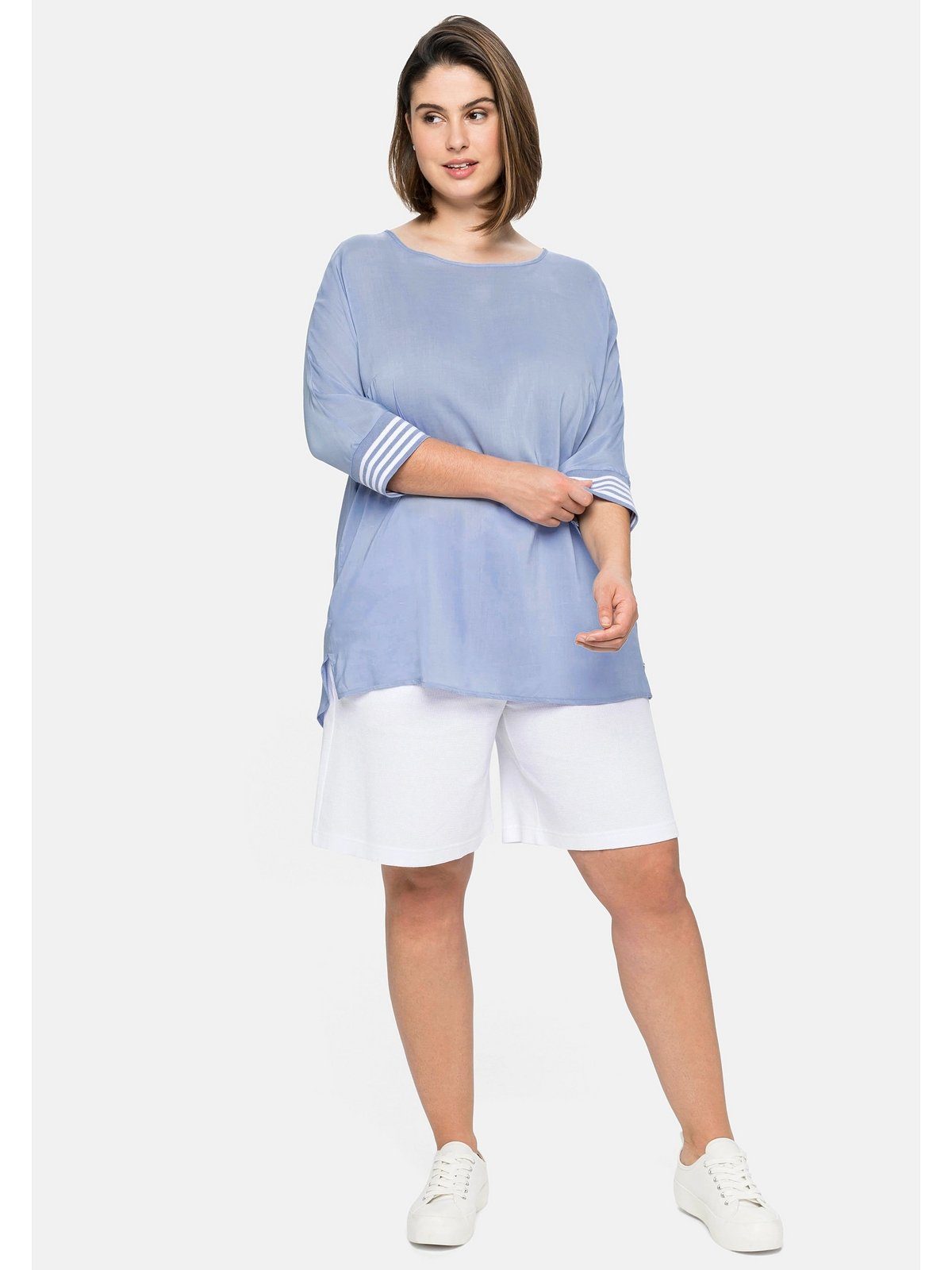 Sheego Longtunika Große Größen mit 3/4-Arm, leicht transparent