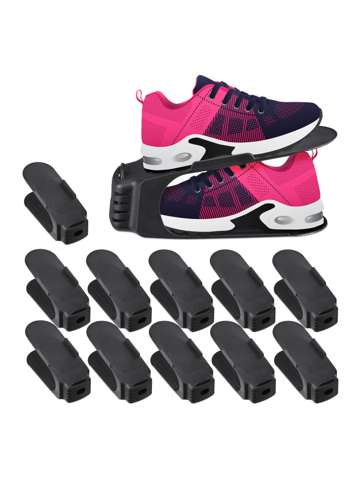 relaxdays 12x Schuhstapler in Schwarz günstig kaufen onesize