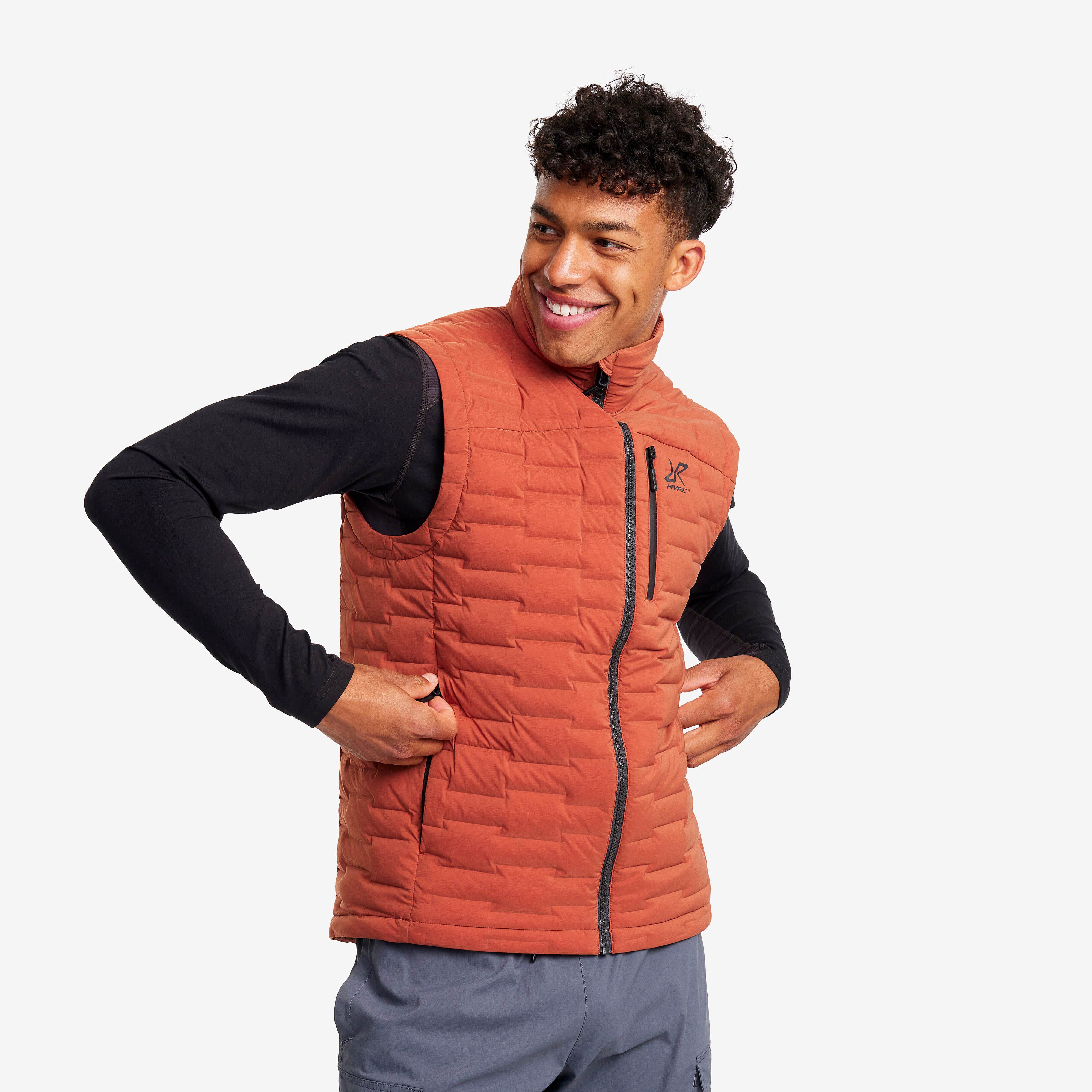 Flex Stretch Down Vest Homme Rusty Orange