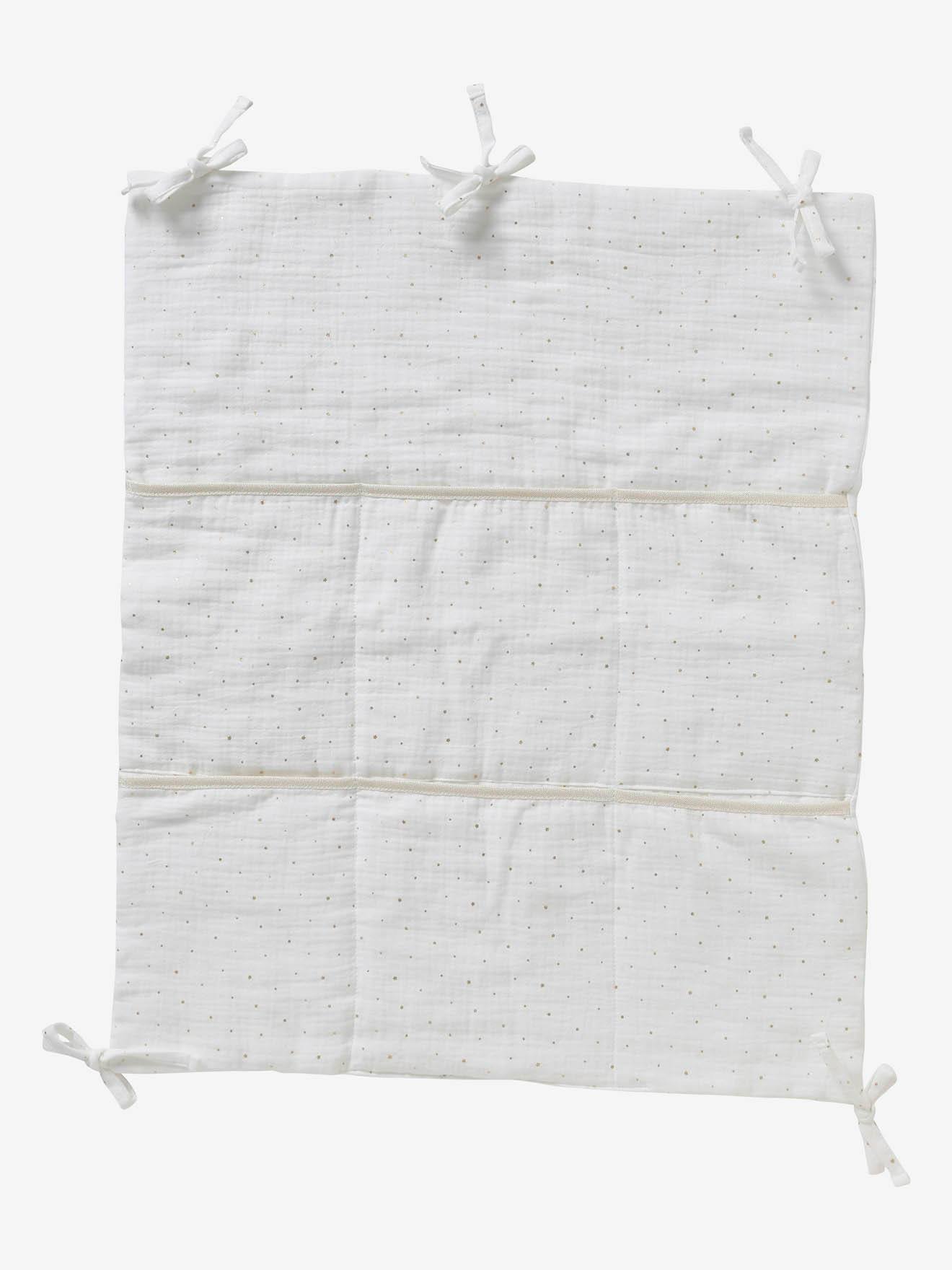 Vertbaudet Babyzimmer Wickeltisch-Organizer, Musselin - wollweiß sterne