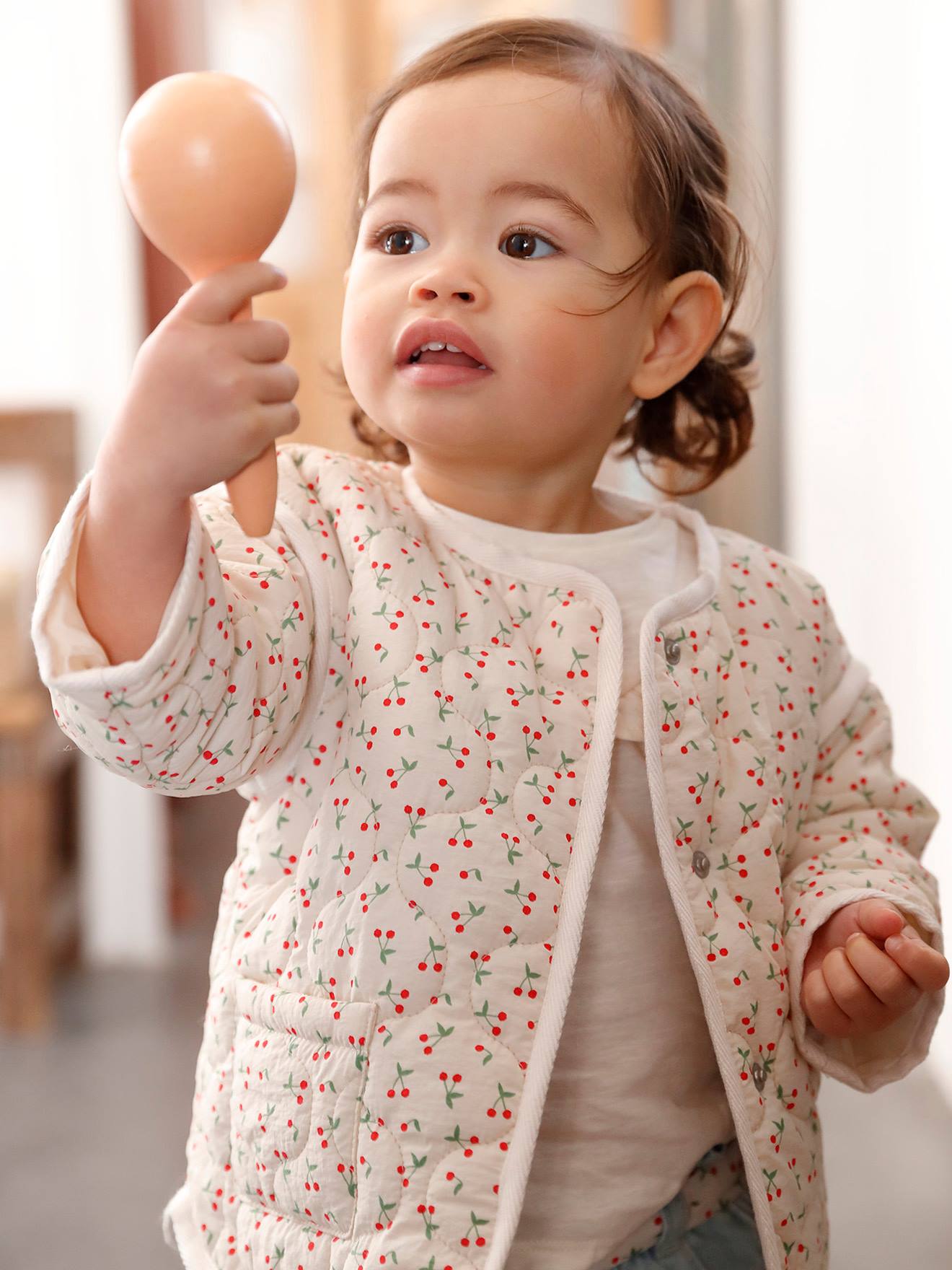 Veste matelassée bébé rose pâle