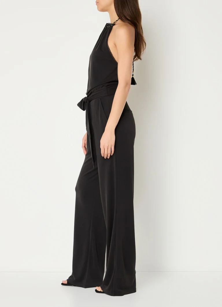 Aaiko Holly straight fit jumpsuit with tie belt