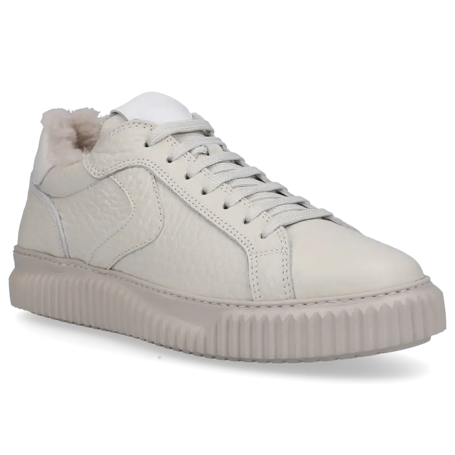 VOILE BLANCHE - Sneaker low LIPARI FUR Nubukleder - beige
