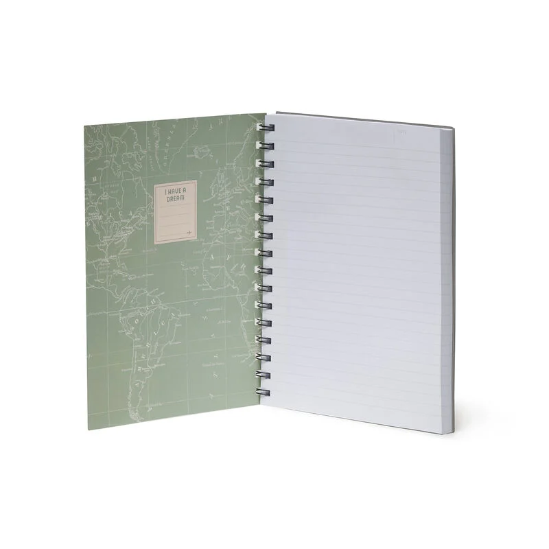 Caderno pautado - Grande - Encadernação em espiral - Formato A5