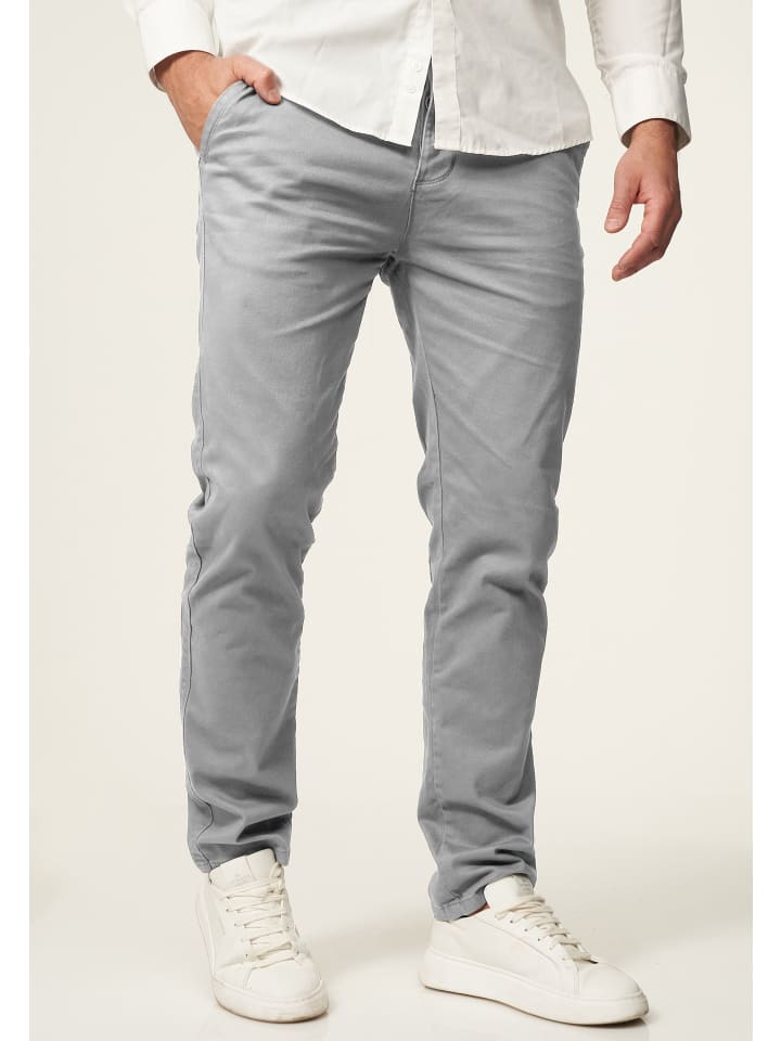 DAILY COTTON Chinohose - DCPROVO Chino Hose Elastische Jeans Stoffhose Slim-Fit in Hellgrau günstig kaufen