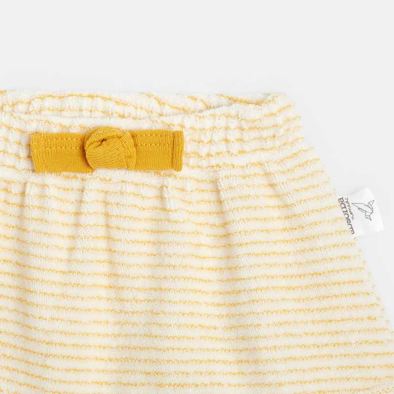 Short bébé en coton éponge bio jaune Absorba