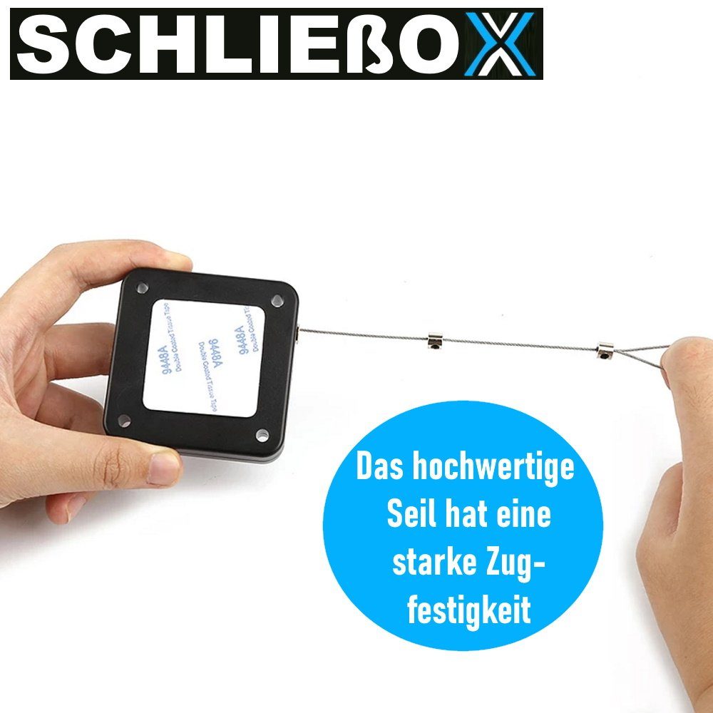 MAVURA Türschließer SCHLIEßOX Automatischer Türschließer Mini Türzieher Selbstzug, ohne Bohren innen außen schwarz