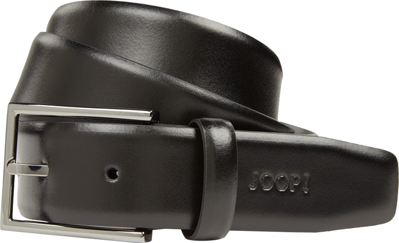 Ledergürtel mit Logo-Prägung in schwarz