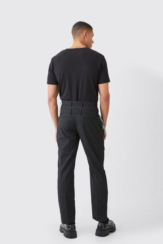 Gerade Hose mit doppeltem Bund