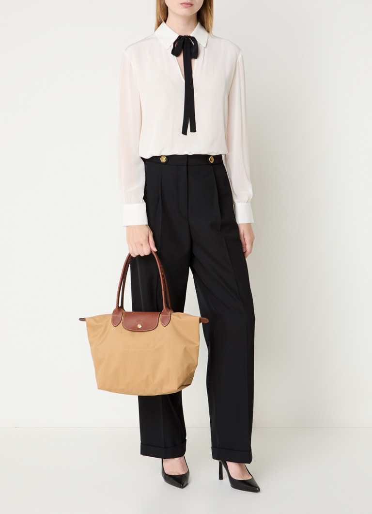 Longchamp Le Pliage olkalaukku M nahkayksityiskohdilla