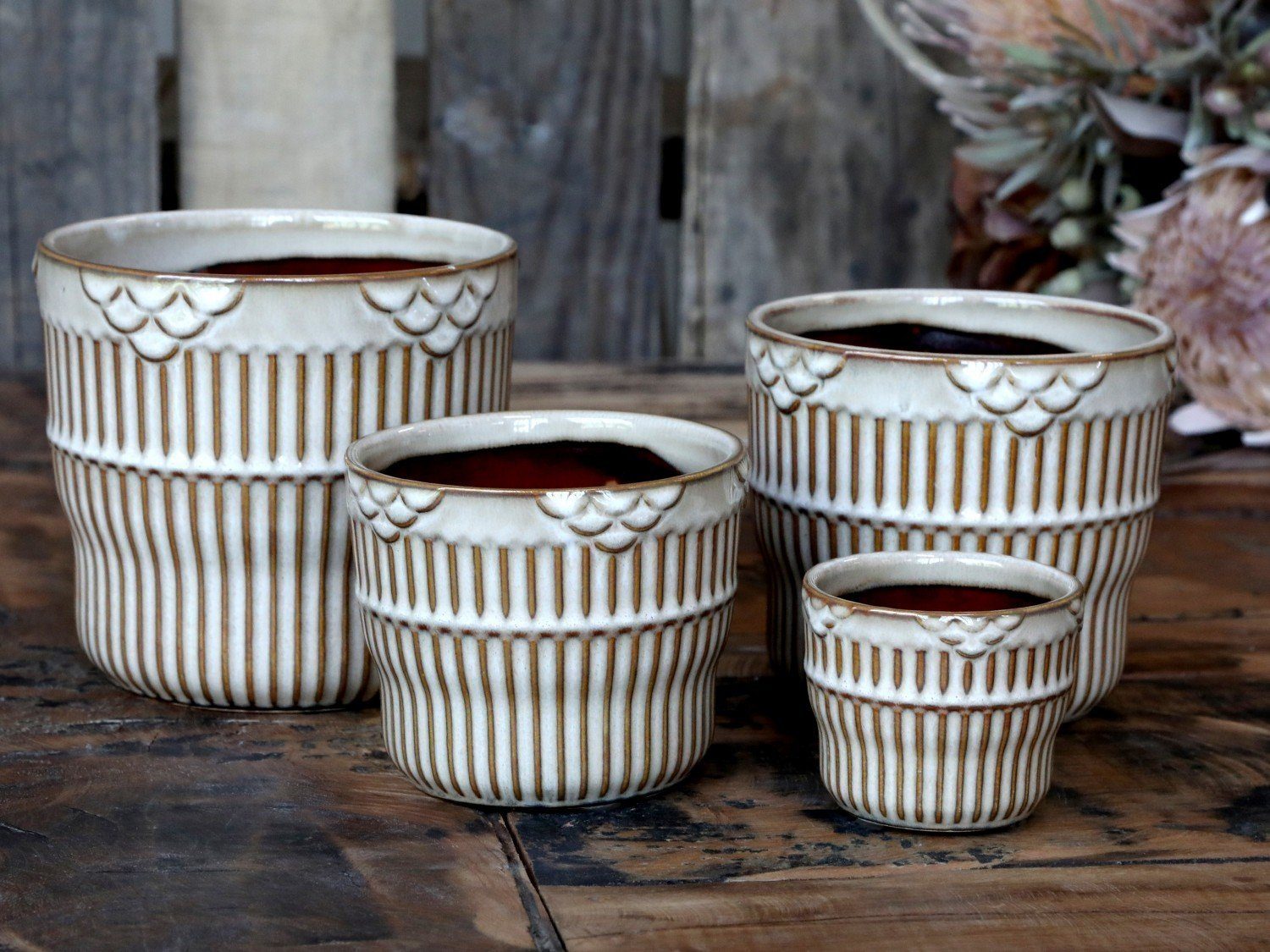 Chic Antique Übertopf Nimes Rillen