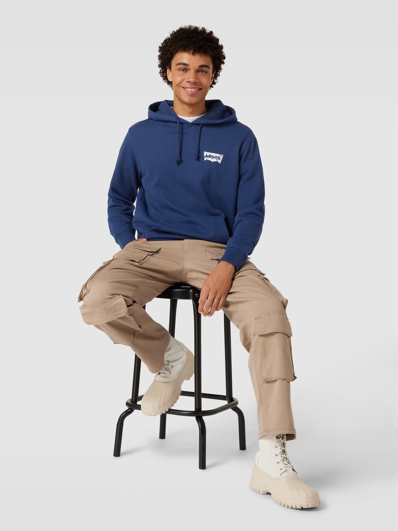 Hoodie mit Känguru-Tasche in dunkelblau