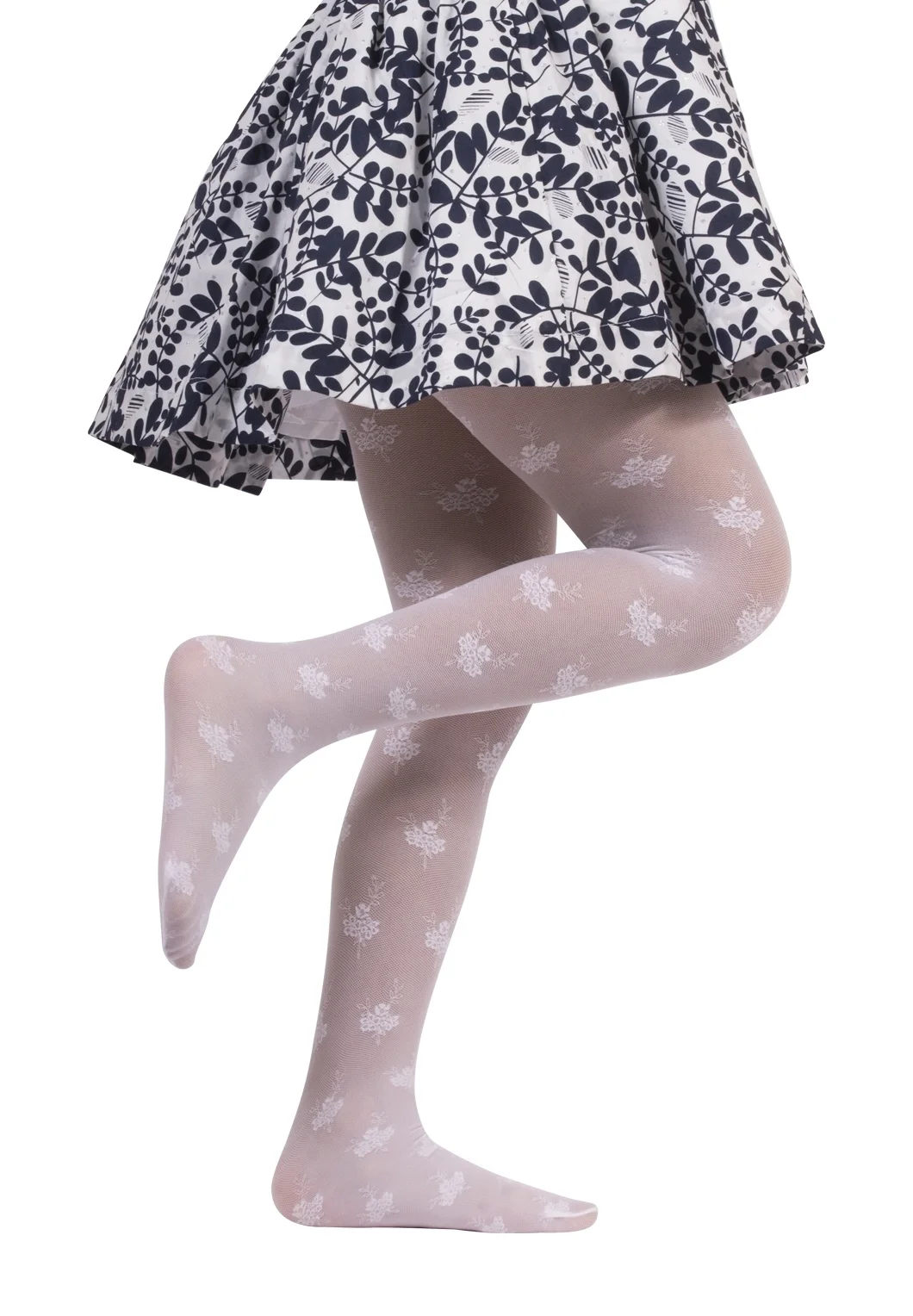 Medias Calzitaly para niña con estampado floral - 25 DEN - Medias