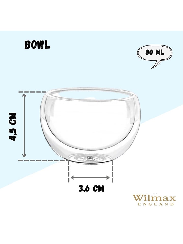 Wilmax 6er-Set: Gläser in Transparent - 80 ml günstig kaufen onesize