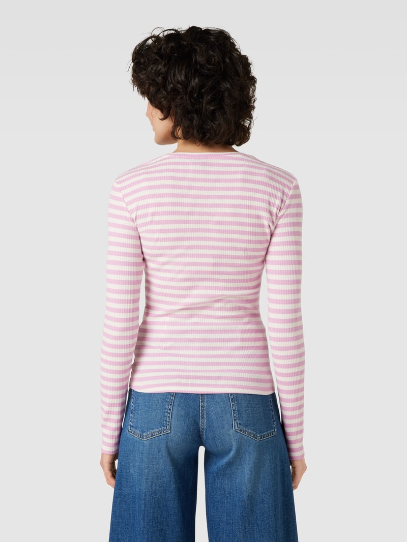 Longsleeve mit Streifenmuster Modell 'RUKA' in rosa