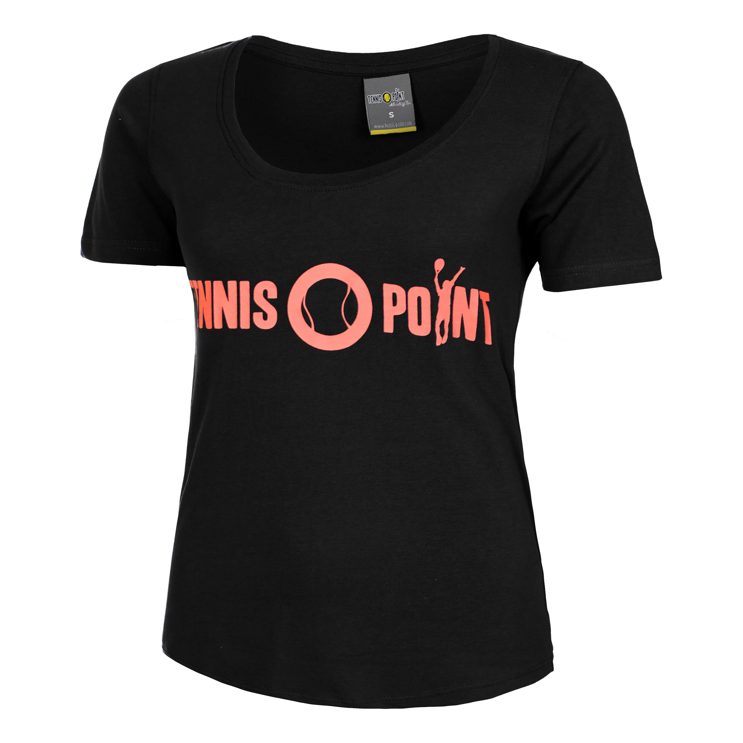 Basic Cotton T-Shirt Damen - Schwarz, Apricot