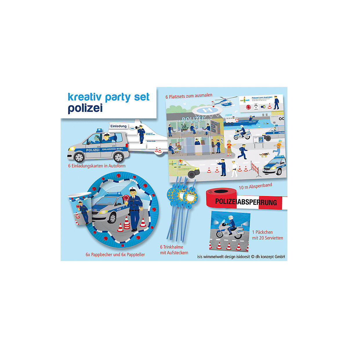 Partyset Polizei, 51-tlg.