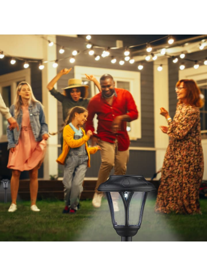 relaxdays 12 x Solarlampe in Schwarz günstig kaufen onesize