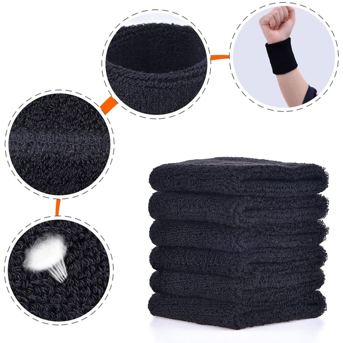 ZmdecQna Schweißband Sport Wristband Absorbierende Schweißbänder für Fußball Basketball