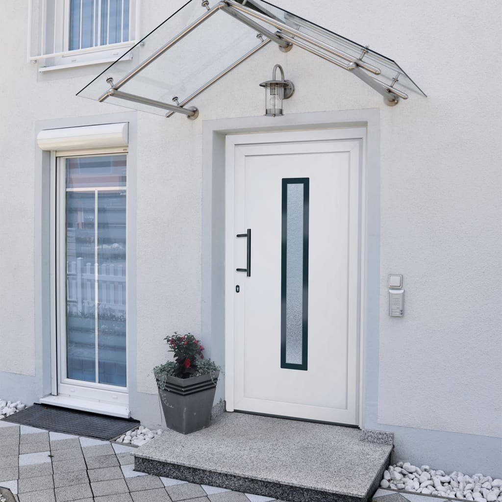 vidaXL Haustür Haustür Weiß 88x200 cm PVC (1-St)