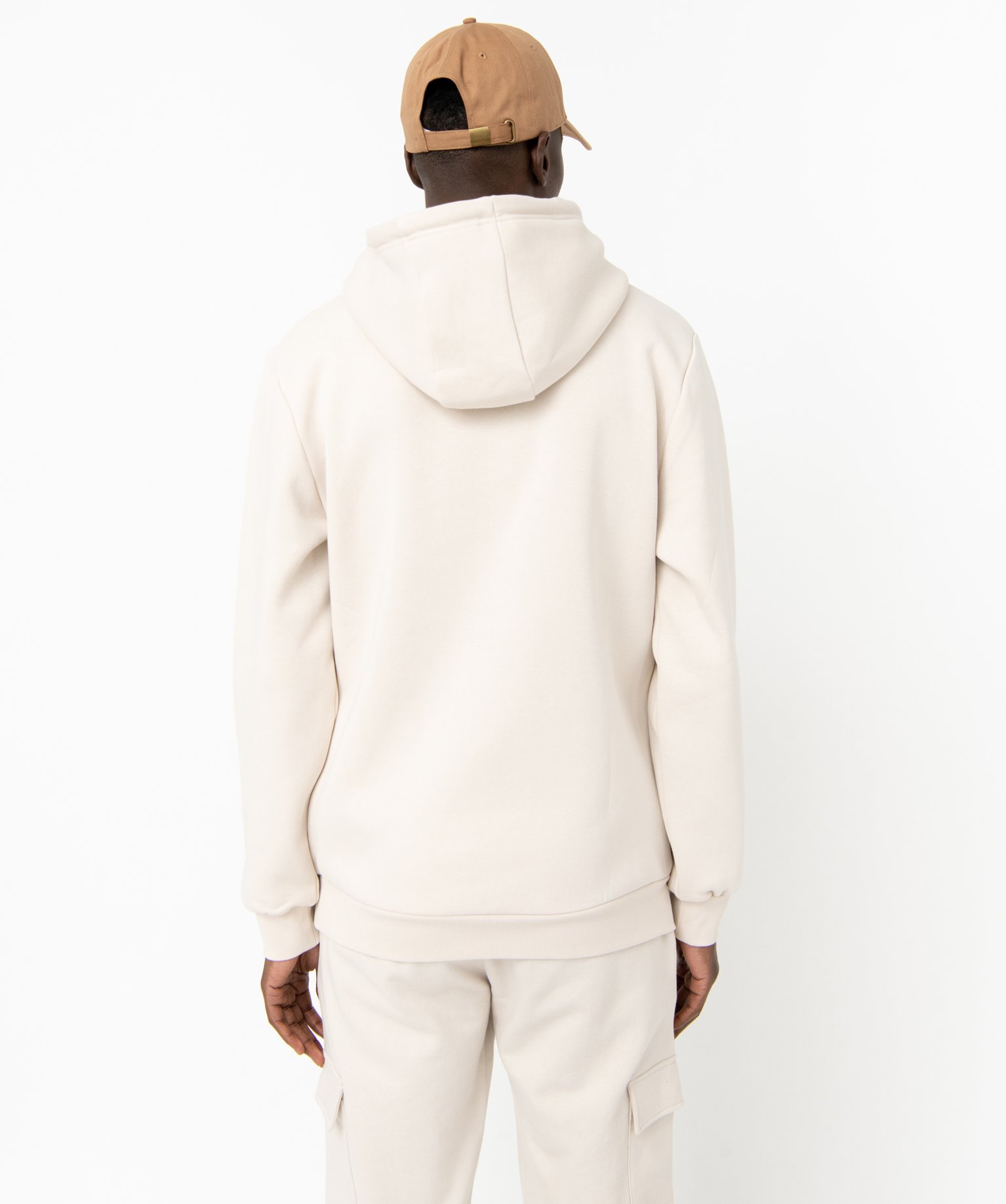 Sweat homme à capuche intérieur molletonné ecru | GEMO