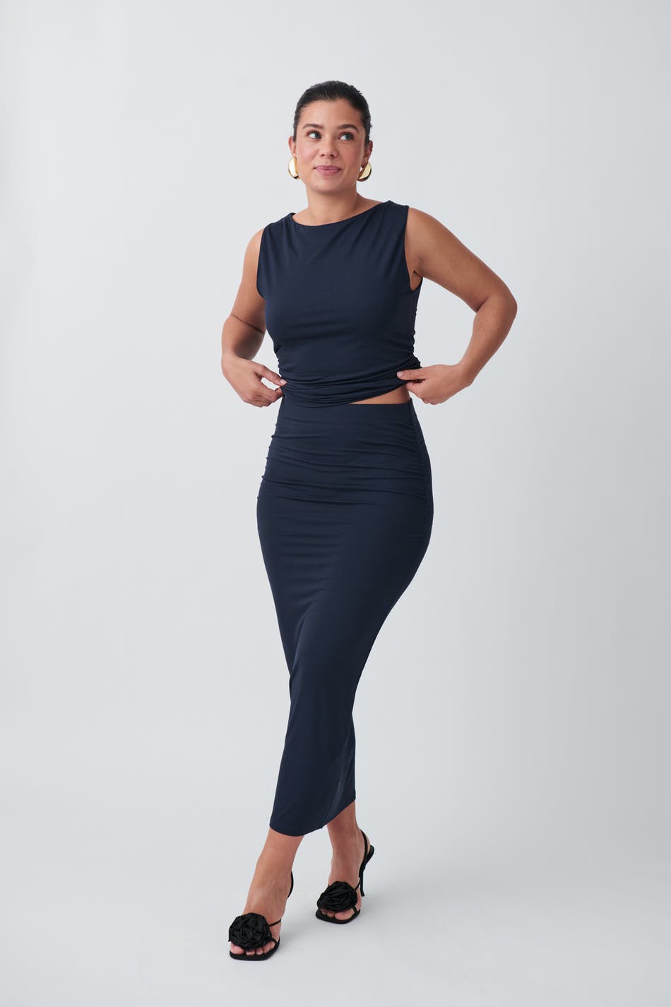 Soft touch ruched skirt