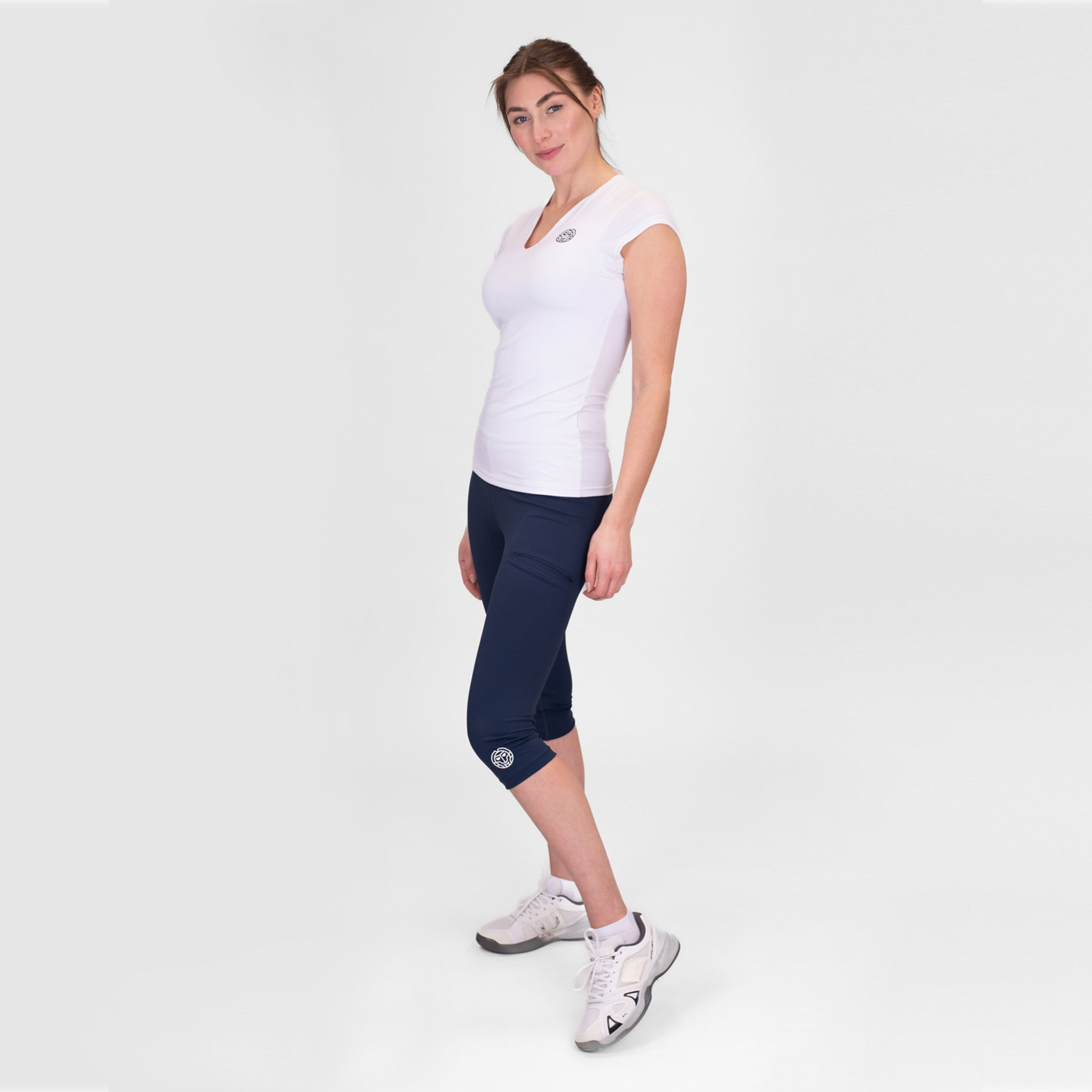 Crew V-Neck T-Shirt Damen - Weiß