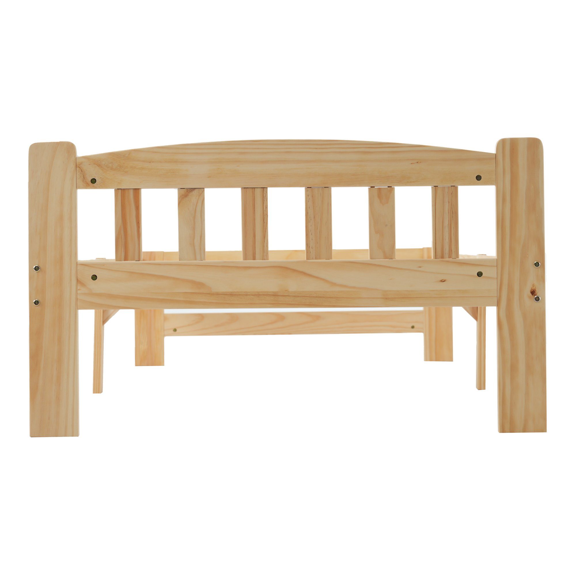 Odikalo Massivholzbett Solide Futonbett Jugendbett Kopfteil Lattenrost Natur 140/90x200cm