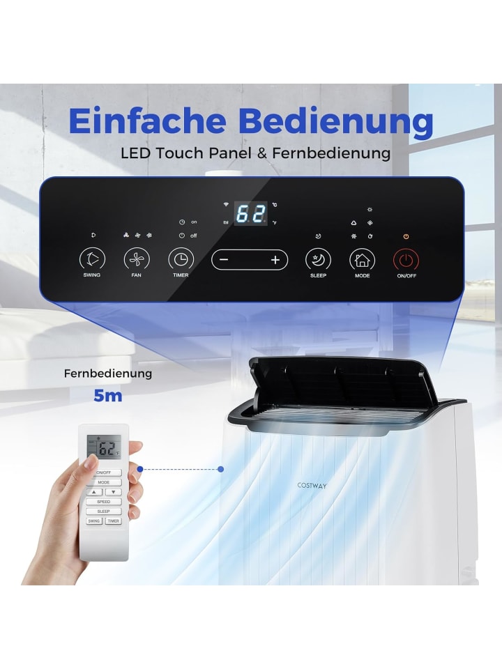 COSTWAY 12000 BTU 4-in-1 Klimagerät mit Heizung in Weiß günstig kaufen onesize