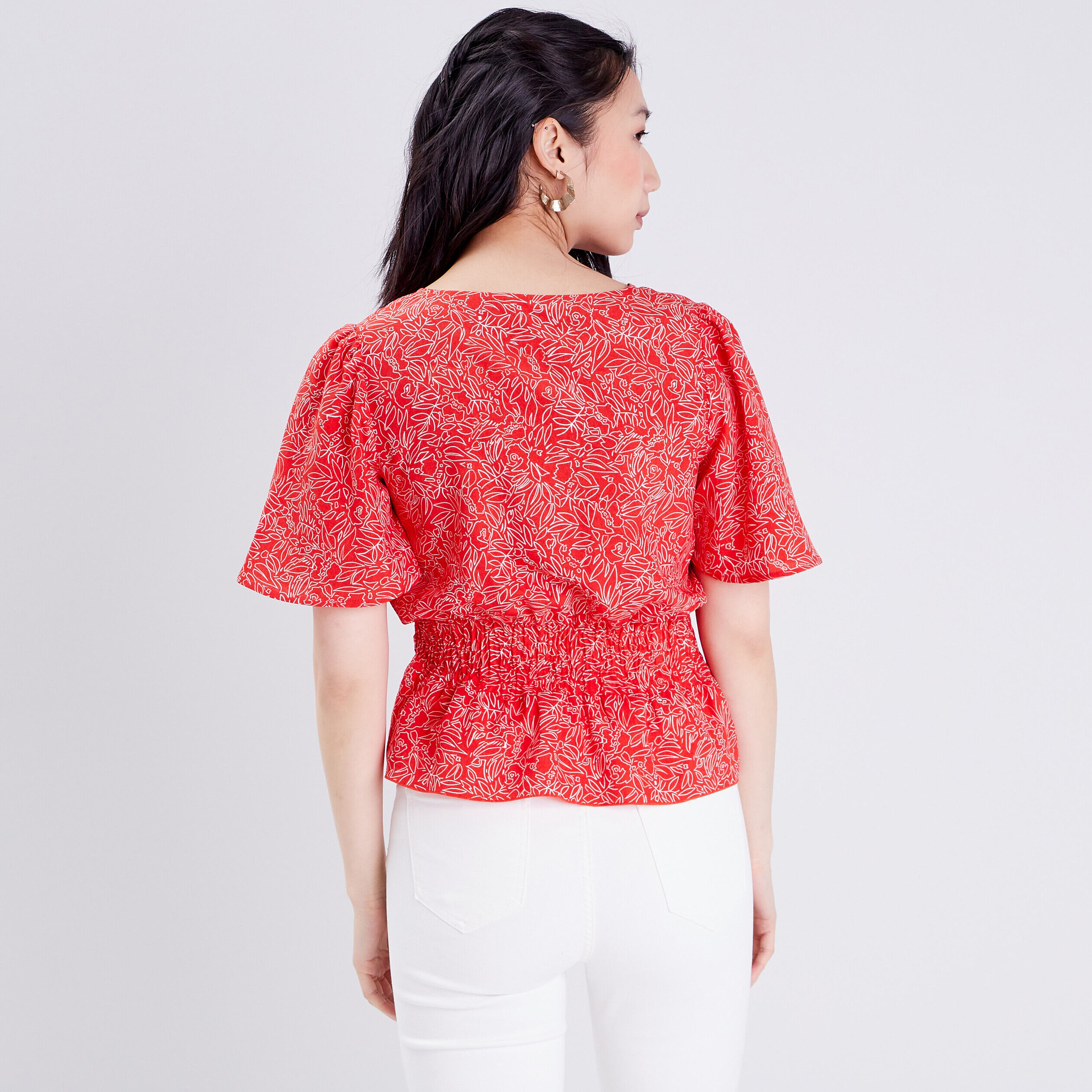 Blouse manches courtes rouge femme | Cache Cache