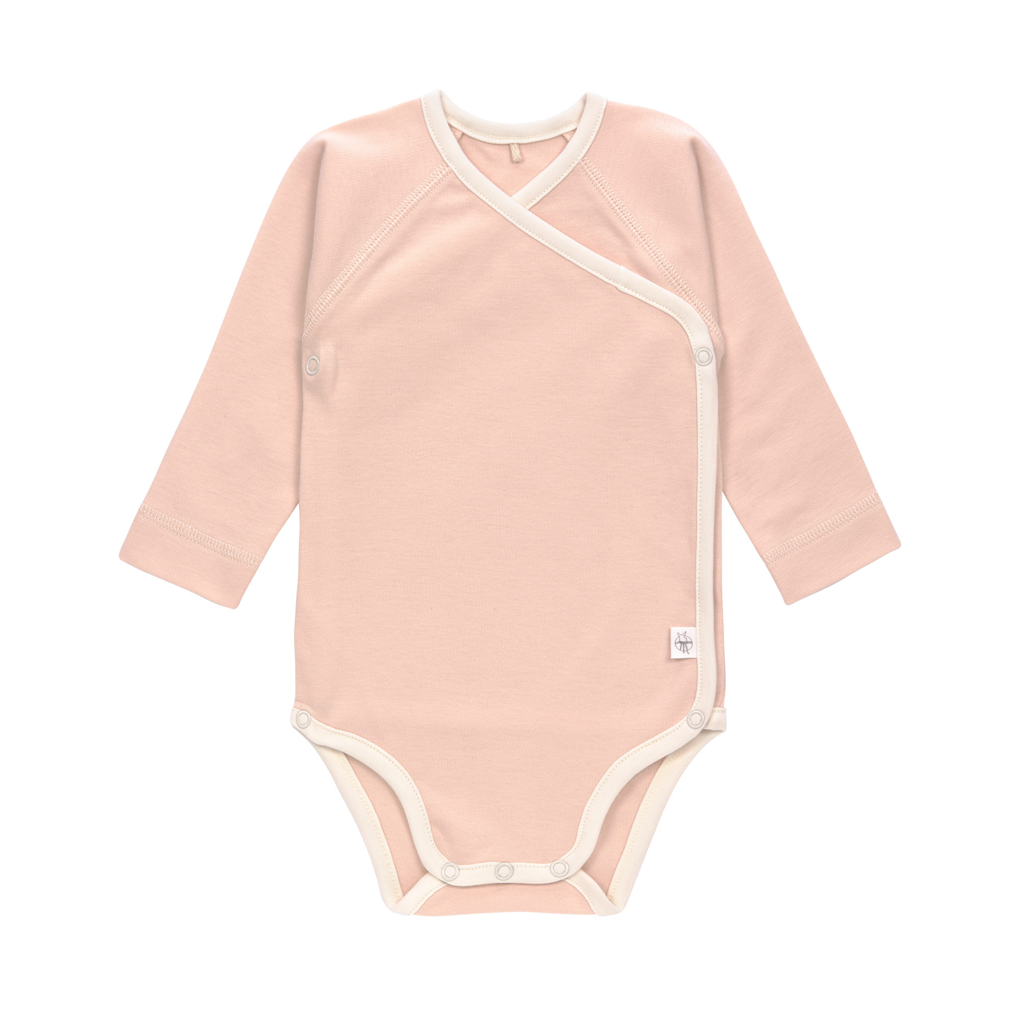 Baby Wickelbody (2er Set) langarm - Bio Baumwolle, Rosa Oliv