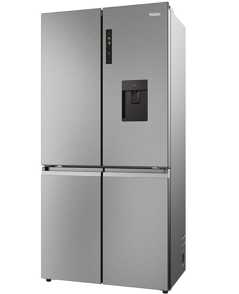 Haier Side-by-Side CUBE 90 SERIES 5 Design Edelstahlfront HCR5919EHMP, 190 cm hoch, 90.5 cm breit, XL Slim Line, Wasser Spender, Eiswürfelbereiter, Total No Frost