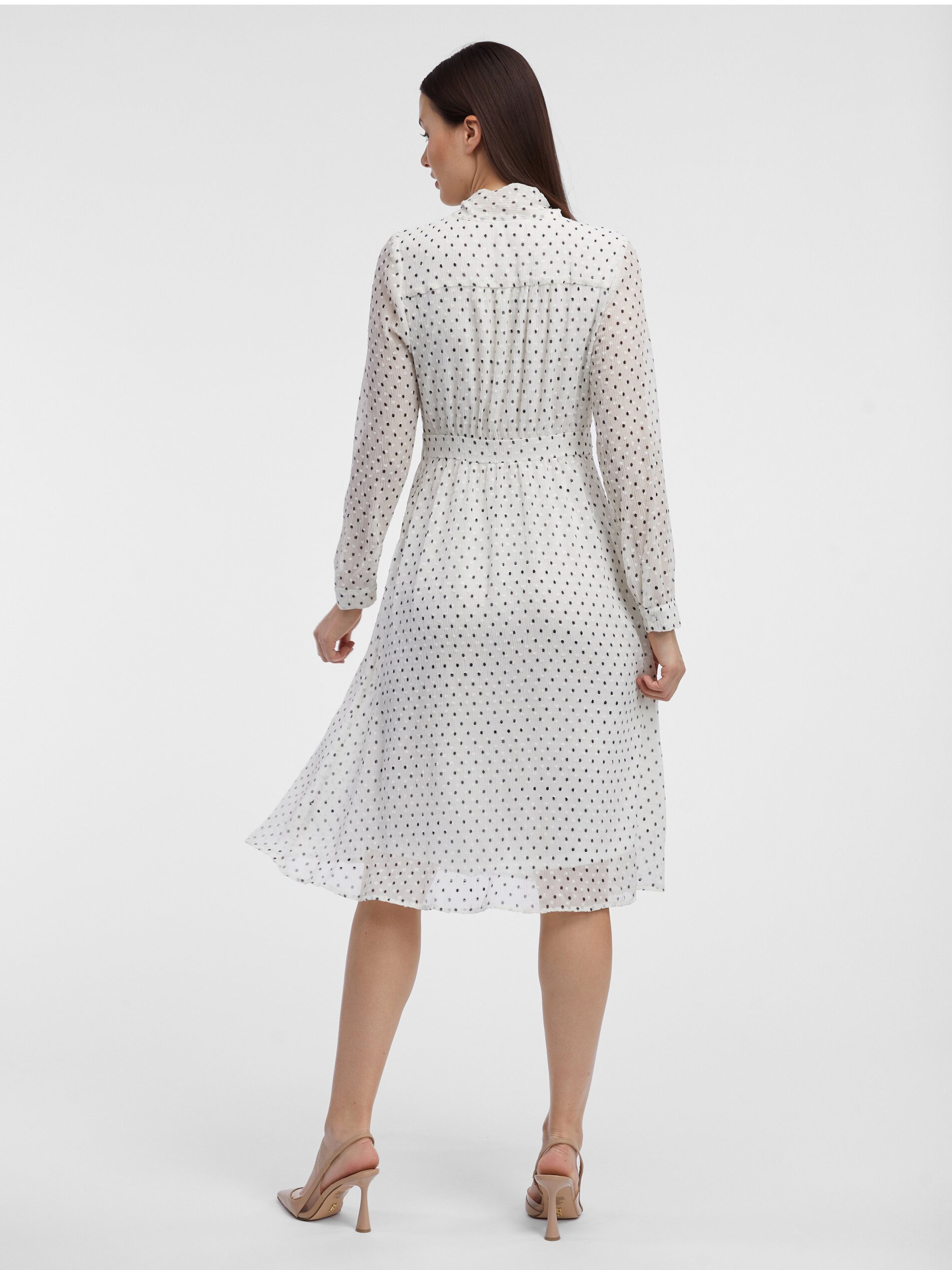 Cremefarbenes Damen-Polka-Dot-Kleid ORSAY