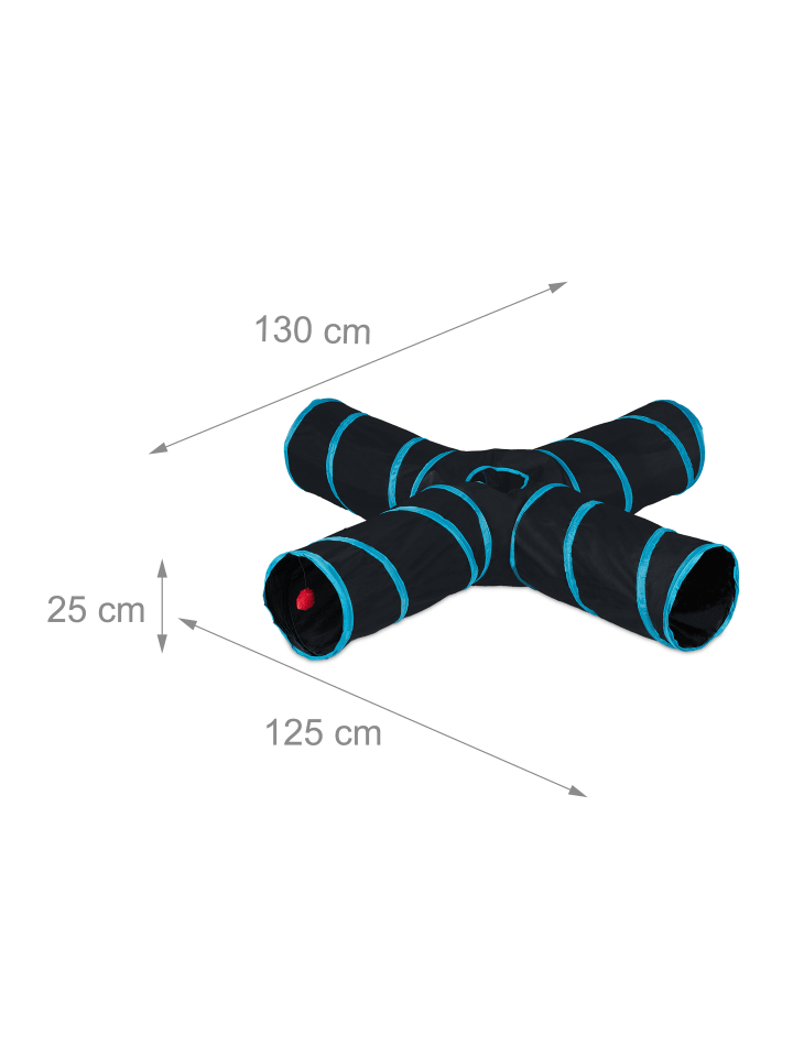 relaxdays Katzentunnel in Schwarz/ Blau günstig kaufen onesize