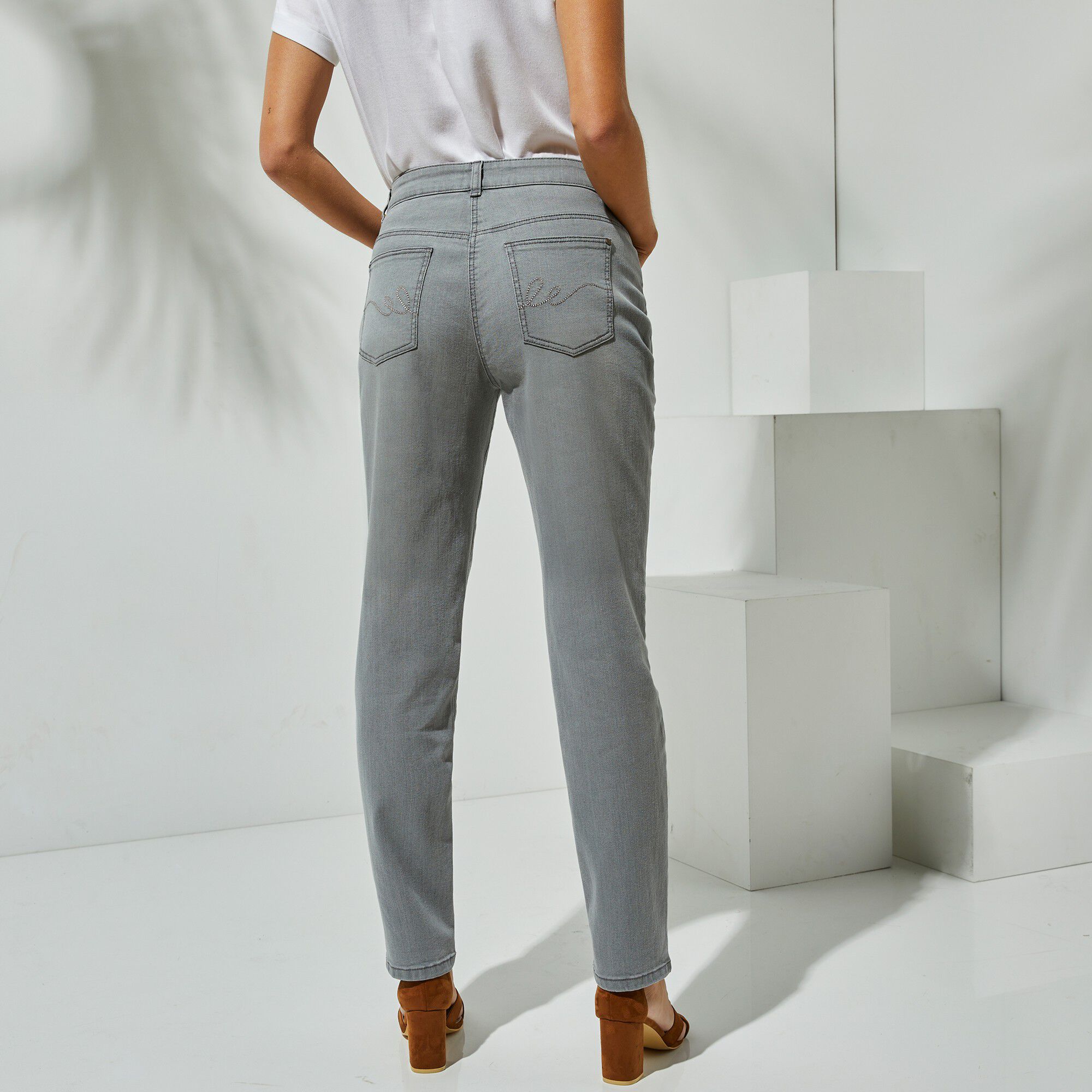 Jean stretch coupe mom