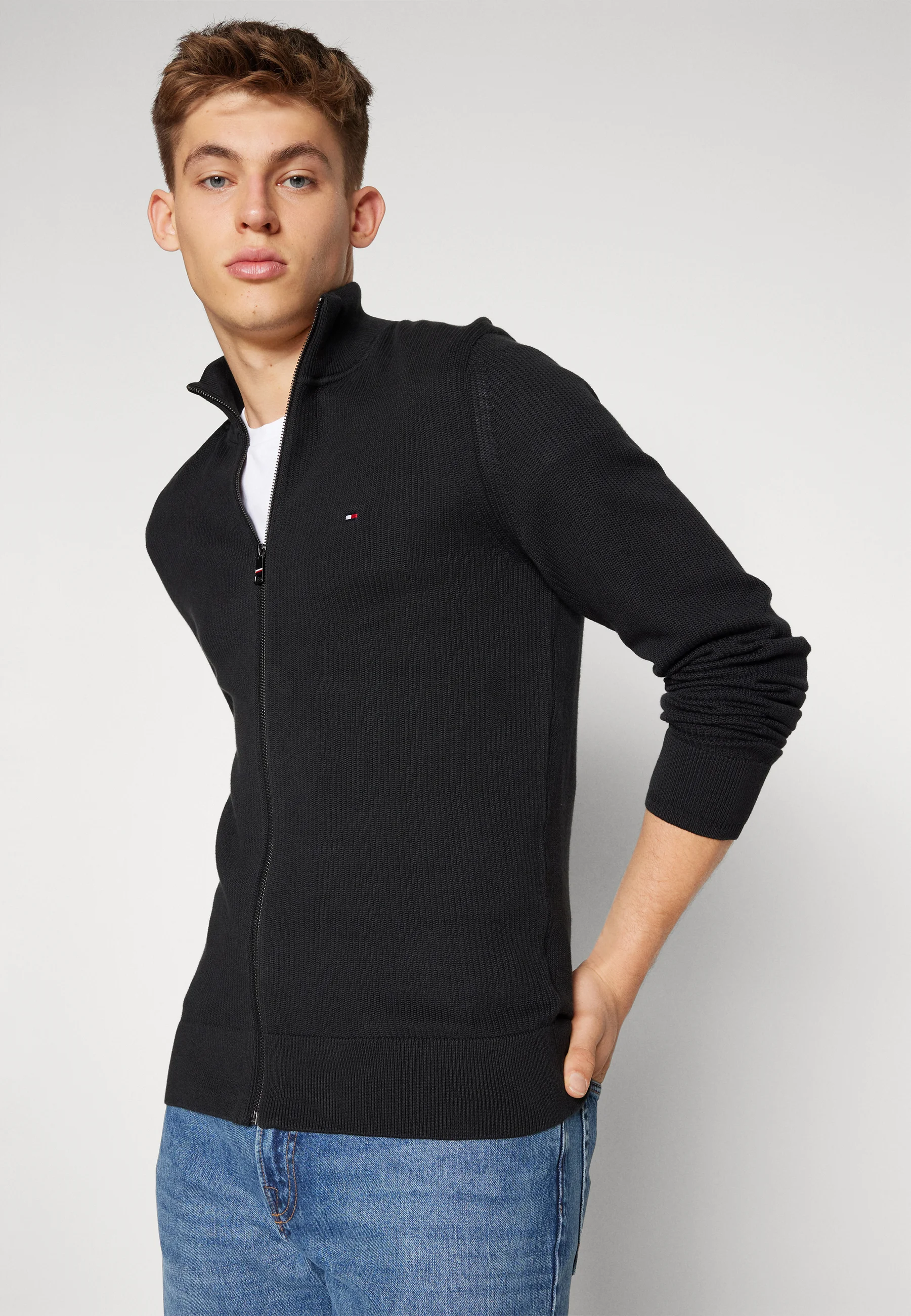 Tommy Hilfiger Cárdigan con cremallera y estructura de cadena