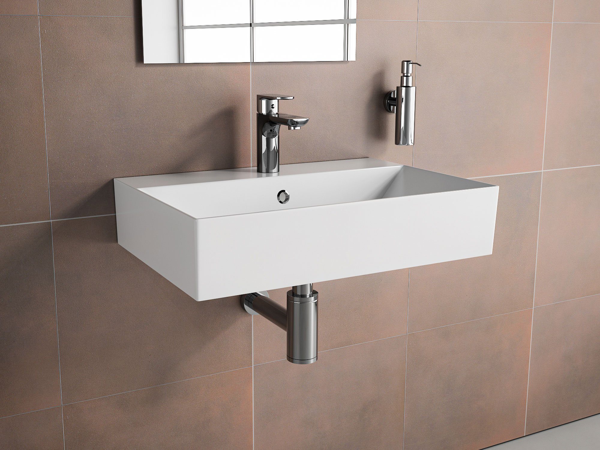 Aqua Bagno Aufsatzwaschbecken Aqua Bagno, Design Waschbecken Hängewaschbecken (Packung)