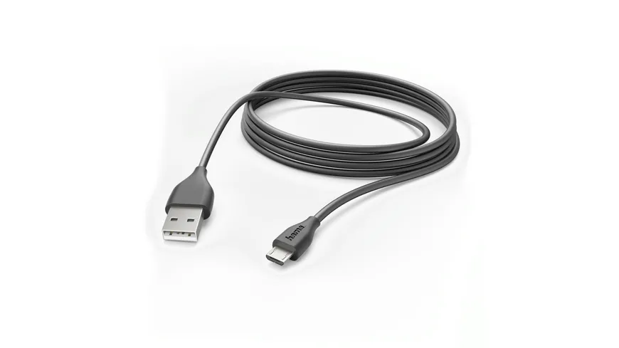 Hama Lade-/Datenkabel, Micro-USB, 3 m, Schwarz