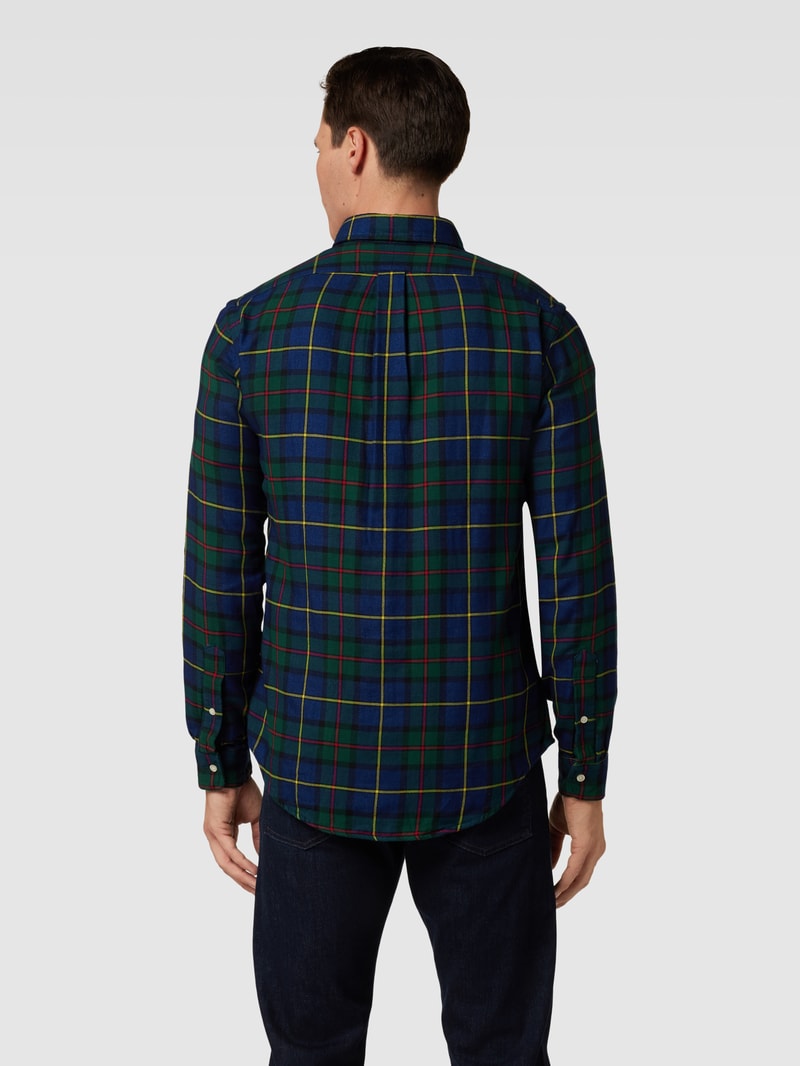 Custom Fit Freizeithemd mit Tartan-Karo in marineblau