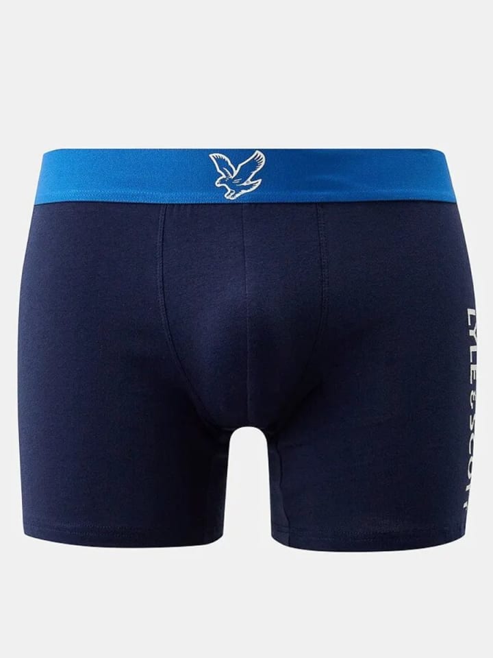Lyle & Scott Trunks 3-Er Set in Dunkelblau mit mehrfarbigem Bund günstig kaufen