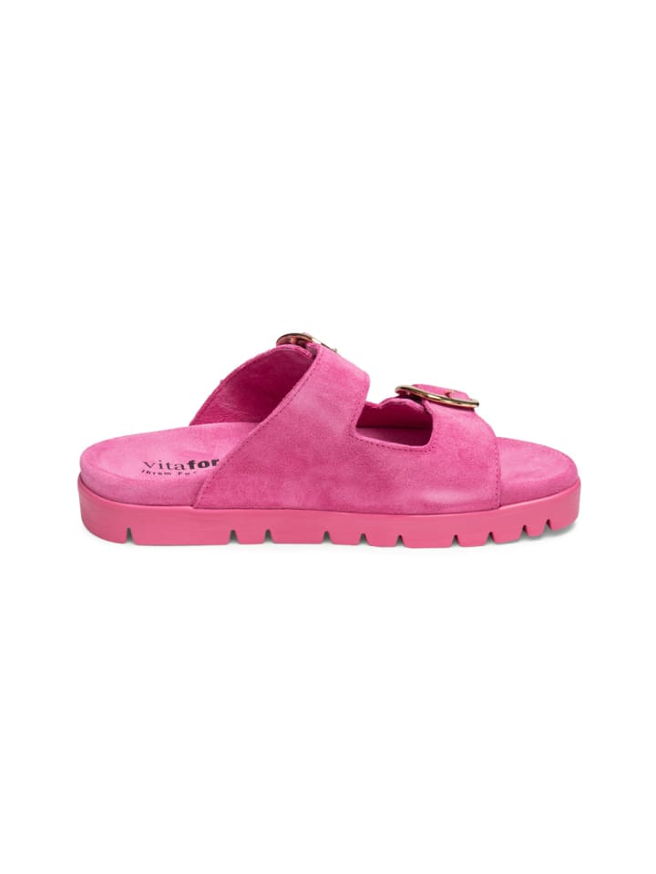 VITAFORM Veloursleder Pantoletten in pink günstig kaufen