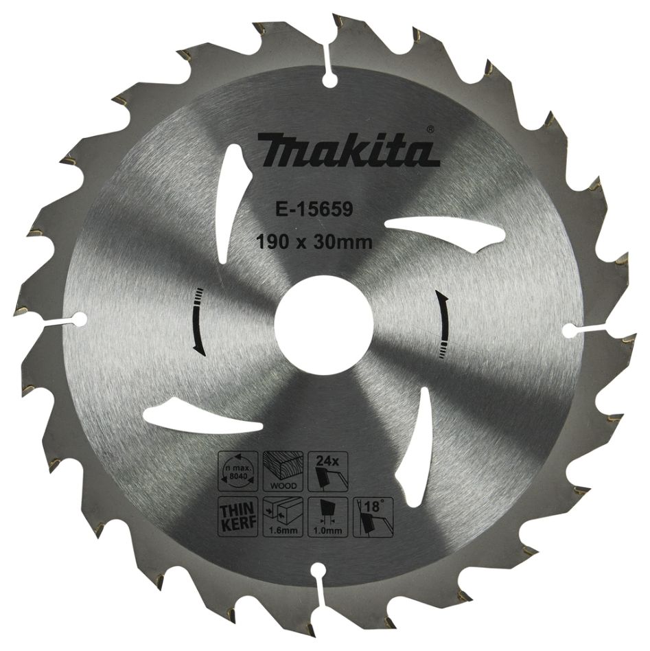 Makita Zubehör E-15659 Kreissägeblatt Holz 190 x 30 x 1,6 mm T24