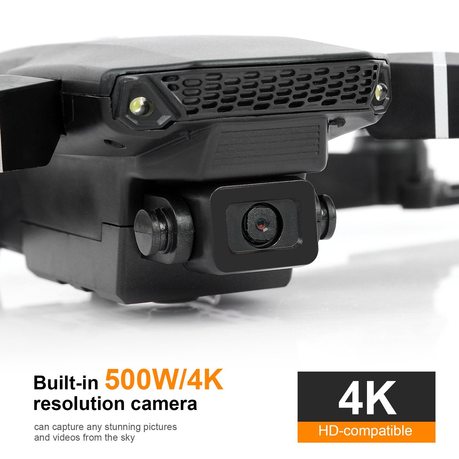 farfi Faltbare stabile Flugkamera mit Fernbedienung, 4K-Dual-Kamera-Drohne Spielzeug-Drohne (4K, Dual-Kameras,Anti-Interferenz-Technologie,WIFI FPV-Funktion)