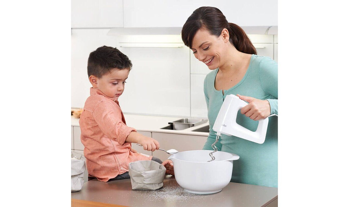 Braun Handmixer MultiMix 3 HM 3000 WH, 450,00 W, 5 Geschwindigkeitsstufen, Turbo-Funktion, EasyClick