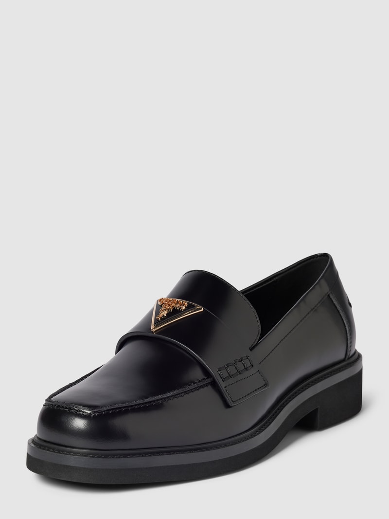 Mokassins mit Label-Applikation Modell 'SHATHA' in black