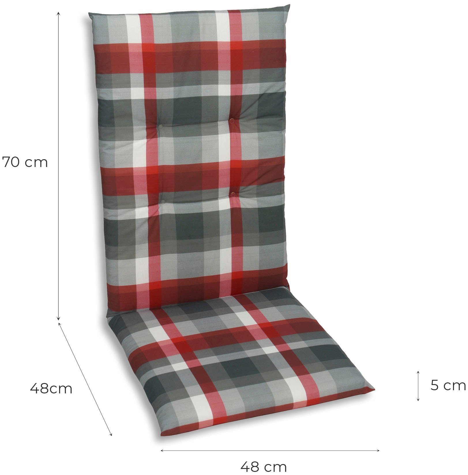 GO-DE Hochlehnerauflage, (Set, 2 St)