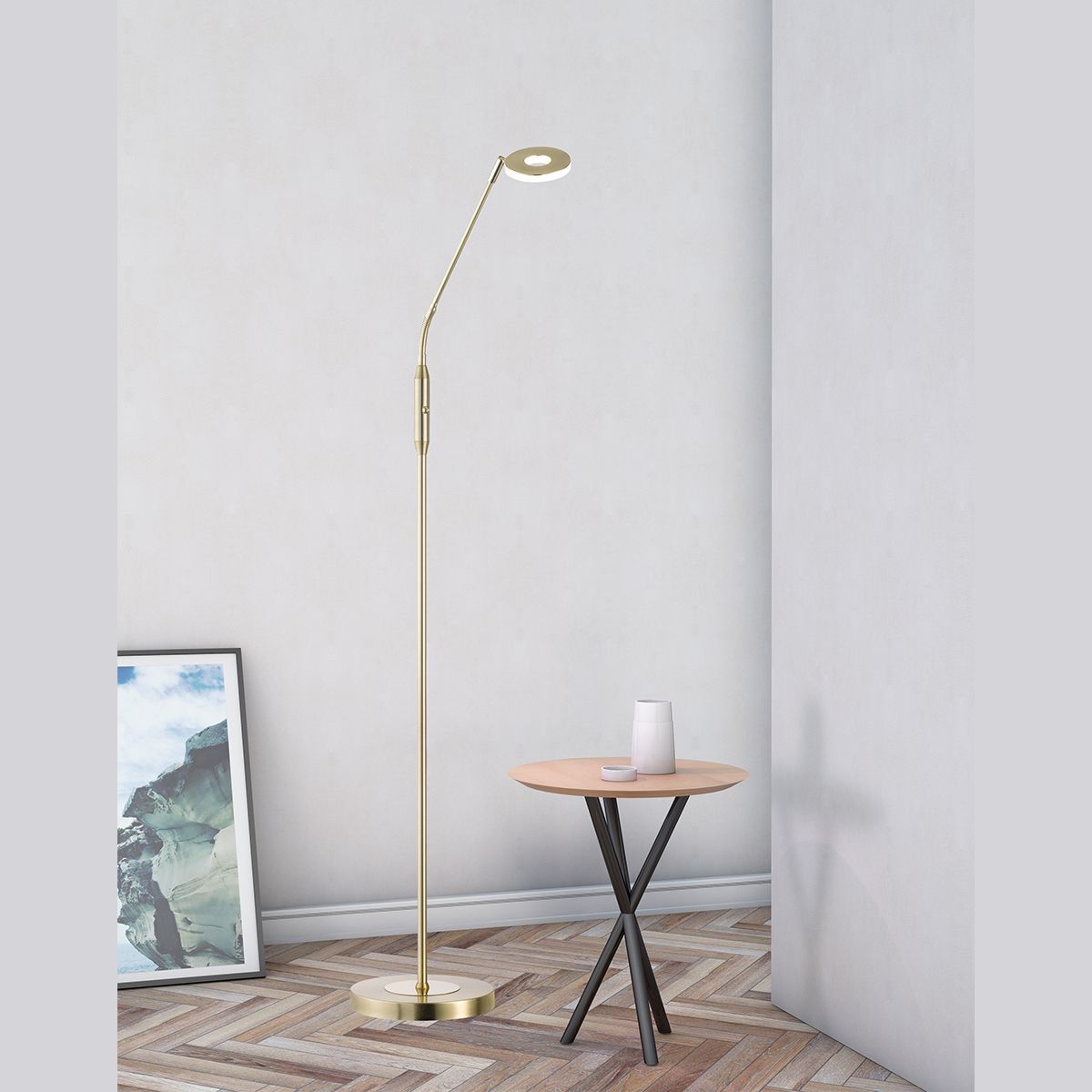 Fischer & Honsel 1-flg LED Stehleuchte Dent-TW Messingfarben